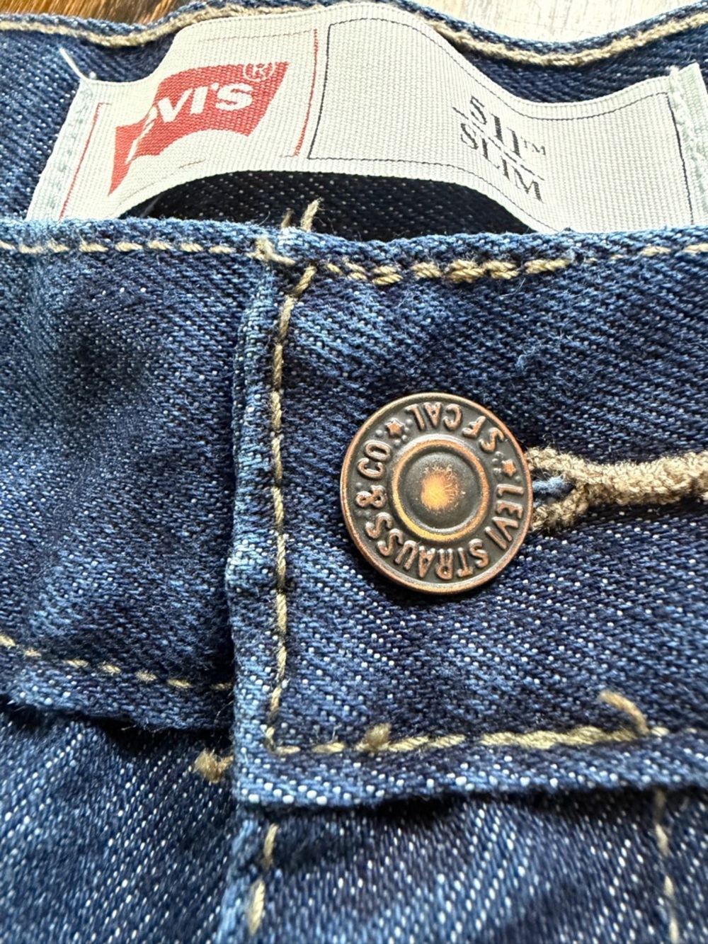 Levi's 511 Slim Men’s Dark Blue Denim Jeans - Picture 7 of 12